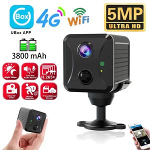 Ubox 미니 4G 보안 카메라 SIM 카드 또는 Wifi 울트라 HD 감시 카메라 3800 mAh 배터리 저전력 음성 인터콤 CCTV 카메라