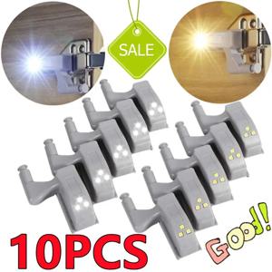 10-1PC LED 내부 경첩 램프 캐비닛 조명 아래 배터리 없음 옷장 찬장 센서 조명 침실 주방 옷장 야간 램프