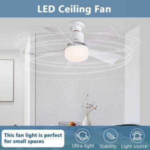 모던 디자인 천장 선풍기 LED 조명, 리모컨 밝기 조절 가능, 30W E27 베이스, 침실 거실 주방 장식