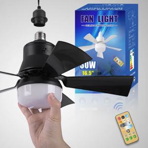 원격 디밍 기능이있는 LED 천장 팬 라이트 E27 소켓 30W 미니 팬 램프 가정용 침실 연구 주방에 적합