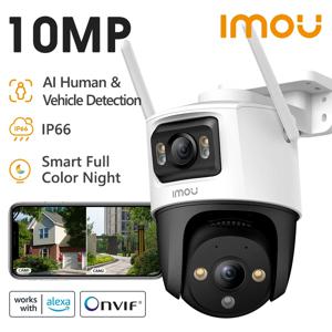 IMOU 듀얼 렌즈 야외 카메라, PT 카메라, 홈 보안 IP 카메라, AI 인간 및 차량 감지 감시 카메라, 10 MP