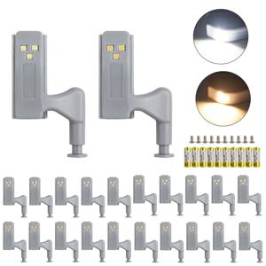10pcs LED 모션 센서 빛 찬장 옷장 옷장 문 내부 경첩 밤 램프 실내 조명에 대 한 배터리 작동