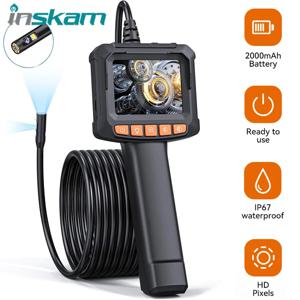 산업용 내시경 카메라 2.4'' LCD 디지털 휴대용 내시경 IP67 방수 HD1080P 8mm 파이프 하수구 카메라 반강체 케이블