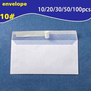 10-100Pcs 창 없는 흰색 봉투 10 #   보안 비즈니스 봉투는 A4 용지 청구서 송장 자체 밀봉 봉투를 담을 수 있습니다.