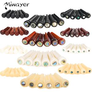 다양한 스타일의 Miwayer 어쿠스틱 기타 브리지 핀 6pcs, 암소 뼈/에보니/Cocoapolo 우드 기타 고정 스트링 손톱