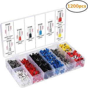 1200pcs 박스형 관형 압착 단자 Ve 유럽 유형 냉간 압착 단자 전기 기사 전기 절연 키트