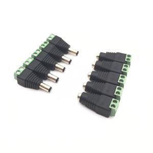 무용접 DC 플러그 암수 헤드 그린 터미널 모니터링 전원 플러그 푸시-아웃, 5.5x2.1mm, 5 쌍