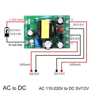 핫 미니 AC-DC 컨버터 모듈 보드, AC 110V, 220V, DC 12V, 0.2A + 5V, 도매, 신제품, 1 개