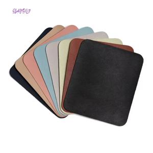 새로운 간단한 솔리드 컬러 PU 가죽 마우스 매트 Anti-slip 방수 23*19cm 마우스 패드 학교 용품 사무용품 책상 세트