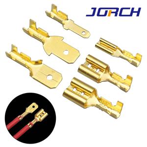 50Pcs 2.8mm 4.8mm 6.3mm 플러그 스프링 여성 남성 스페이드 콜드 크림프 터미널 커넥터 자동차 스피커 전기 와이어 커넥터 세트