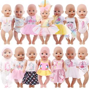 43cm 새로 태어난 아기 인형 유니콘 장난감 옷 18 인치 미국 소녀 & 43-45cm 아기 새로 태어난 인형 Zaps 우리 세대 장난감