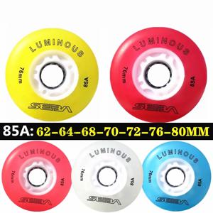 4 조각 원래 Seba 빛나는 LED 스케이트 바퀴 85A 인라인 스케이트 휠 62mm 64mm 68mm 70mm 72mm 76mm 80mm 샤인 롤러 휠