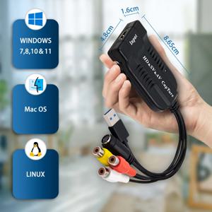 비디오 캡처 케이블 HDMI 호환 AV Svideo 4K 30Hz USB 2.0 1080P 30fps 60fps HD 레코더 그래버 캡처 게임 오디오 비디오