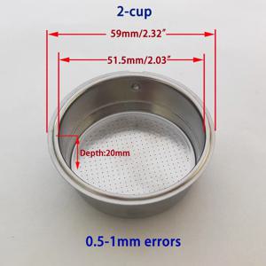 51mm 더블 컵 커피 머신 가정용 커피 메이커 부품 용 가압 필터 바구니 비 가압 커피 2 컵