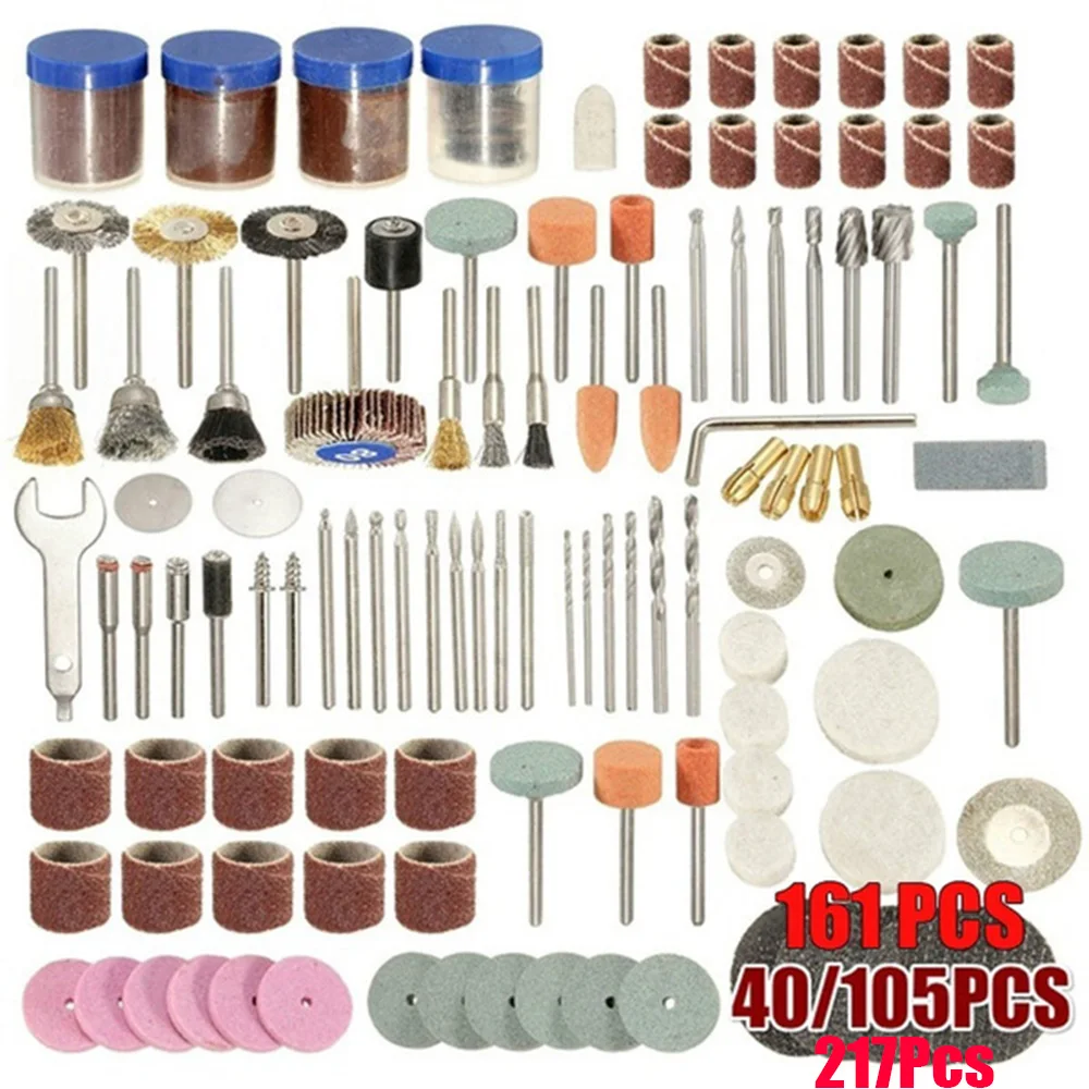 40~217Pcs 전동 공구 로타리 공구 액세서리 세트 Dremel 드릴 연삭 연마 액세서리에 적합 미니 톱 블레이드 연마 도구