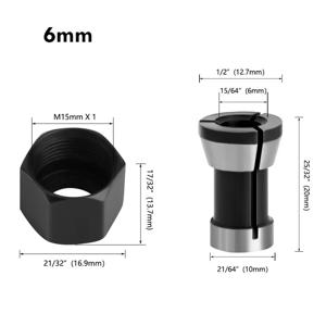 M15 나사 너트 전기 라우터 밀링 커터 콜렛 척 어댑터 6mm 6.35mm 8mm 트리밍 기계 전기 라우터 비트 콜렛