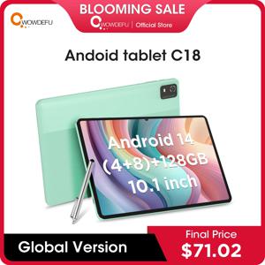CWOWDEFU 오리지널 10.1 인치 안드로이드 태블릿, 12GB RAM, 128GB 태블릿, 안드로이드 14 옥타코어 A523 8MP 캠, 6000mAh BT5.0 5G-Wifi 태블릿-PC
