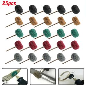 25pcs 미니 드릴 연마 브러시 Dremel 로타리 도구 액세서리 세트에 대 한 3mm/2.35mm 생크와 나일론 섬유 버핑 연마 휠