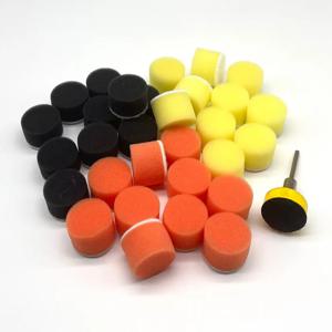 11 Pcs 미니 자동차 폼 드릴 연마 패드 키트 후크 및 루프 1 인치 25mm 세부 스폰지 울 왁싱 버핑 패드 (백커 포함)