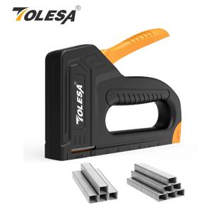 TOLESA 목재 라이트 듀티 가정용 스테이플 건 수동 스테이플러 1200 스테이플이있는 실내 장식 네일 건 홈 장식 목공 도구