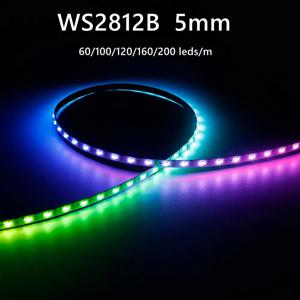5mm WS2812B 2020SMD RGBIC LED 스트립 조명 초소형 WS2812 개별적으로 주소 지정이 가능한 ICTape 60/100/120/160/200Leds/m DC5V