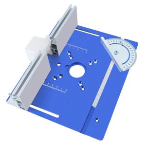 알루미늄 라우터 테이블 삽입 플레이트 목공 트리머 DIY 작업 벤치 용 마이 터 게이지가있는 전기 목재 밀링 플립 플레이트