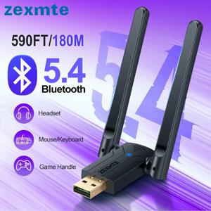 Zexmte USB Bluetooth 5.4 어댑터 Windows 8/8.1/10/11 용 590FT/180M 장거리 데스크탑 키보드 마우스 Bluetooth Dongle Adaptador