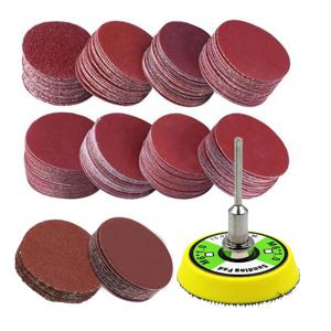 50-100pcs 세트 드릴 그라인더 용 2 인치 샌딩 디스크 패드 키트 후원자 플레이트가있는 로타리 도구 60-2000 그릿 샌드페이퍼 포함