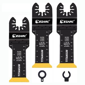 EZARC 3PCS 티타늄 진동 톱 블레이드 금속 목재 손톱 나사 절단 플라스틱 용 여분의 긴 진동 멀티 도구 블레이드