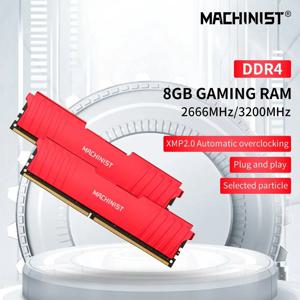 MACHINIST 데스크탑 메모리, 방열판 포함, DDR4 RAM, PC DIMM, 모든 마더보드용, 8GB, 16GB, 2666HMz, 3200mhz