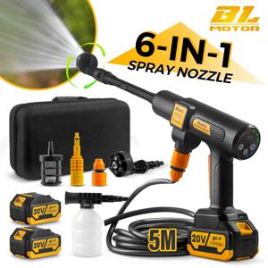 200Bar 브러시리스 전기 고압 세척기 스프레이 클리너 물총 Makita 18v 배터리 용 6-In-1 무선 세차 도구