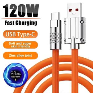 액체 실리콘 케이블 빠른 충전 1M USB 케이블 화웨이 삼성 Xiaomi 120W 6A 초고속 충전 유형 C 용 Usb C 충전기 케이블