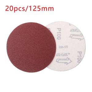 125mm 샌딩 페이퍼 세트 5 인치 40-60-80-120-2000 그리드 금속 광택 목공 연마 도구 Dremel 액세서리 소모품