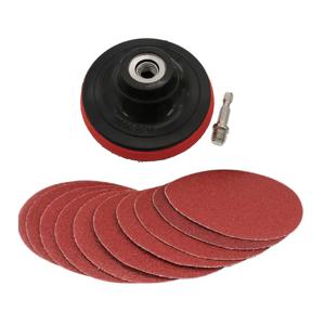 10Pcs 100mm 샌딩 디스크 60-240 그릿 샌드페이퍼 버핑 휠 후크 및 루프 백킹 패드 전기 드릴 그라인더 로타리 도구