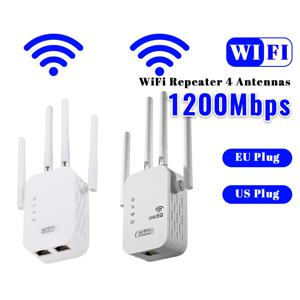 가정용 소형 사무실용 와이파이 신호 증폭기, WAN/LAN 포트, 듀얼 밴드 2.4GHz/5GHz, 1200Mbps 신호 부스터