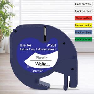 호환 가능한 Dymo Letratag 12mm 테이프 91201 91200 12267 91202 91203 91204 91205 DYMO LT100H 200B 라벨 프린터 용 프린터 리본 ﻿