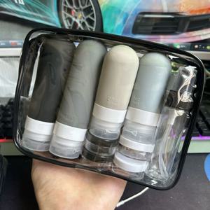 17/4Pcs 여행용 병 세트 누출 방지 용기 휴대용 리필 형 세면 용품 샴푸 컨디셔너 로션 액체 빈 병
