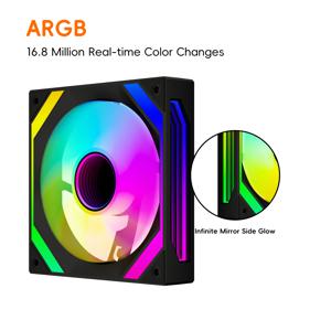 Kimdoole 컴퓨터 케이스 선풍기 리버스 Ventoinha PC RGB 선풍기 쿨러, 3 핀 PWM CPU 냉각 선풍기, 4 핀 12V Argb 12cm 환풍기, 120mm