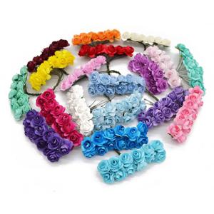 144pcs ArtificialFlowers 시뮬레이션 종이 로즈 야외 안뜰 자외선 보호 정원 웨딩 홈 DIY 선물 사탕 상자 장식