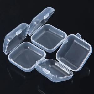 5/20PCS 3.5*3.5*2cm 보석 구슬에 대 한 작은 플라스틱 저장 상자 귀걸이 보석 컨테이너 투명 사각형 상자 케이스 포함