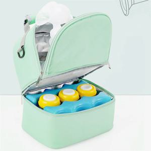 패션 절연 더블 레이어 팩 솔리드 컬러 대용량 엄마 가방 여행 피크닉 휴대용 음식 핸드백 아기 가방