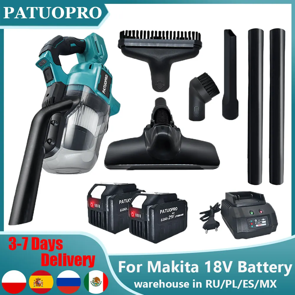 무선 진공 청소기 충전식 휴대용 먼지 송풍기 바닥 자동차 애완 동물 머리 Makita 18V 배터리 용 다기능 청소 도구