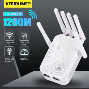 2.4G/5GWiFi Wifi 증폭기 듀얼 밴드 리피터 1200Mbps 무선 신호 범위 확장기 가정용 장거리 네트워크 신호 부스터