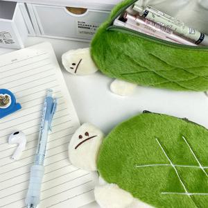 1pcs 귀여운 거북이 학생 연필 케이스 사무실 편지지 보관 가방 어린이 kawaii 학교 용품 고무 연필 보관 가방