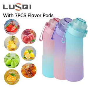 LUSOI 빨대 달린 맛 나는 물병, 추수 감사절 및 크리스마스 선물용 야외 스포츠에 적합한 7 가지 맛 포드, 650ml