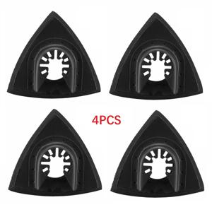 4pcs 삼각형 샌딩 패드 80mm 후크 및 루프 연삭 삼각형 진동 사포 멀티 도구 블레이드 진동 도구 Acces