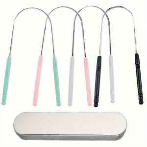 1PCS 스테인레스 스틸 혀 스크레이퍼 구강 혀 클리너 브러시 혀 칫솔 구강 위생 고품질 혀 스크레이퍼