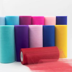 Tulle 롤 스풀 25 야드 15cm 화이트 Organza 롤 레드 블루 Tulle Organza 패브릭 투투 스커트 소녀 베이비 샤워 장식 파티 용품