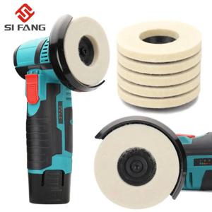 50mm/75mm 양모 연마 휠 연마 패드 앵글 그라인더 휠 금속 대리석 유리 세라믹 1PC 용 연마 디스크를 느꼈습니다