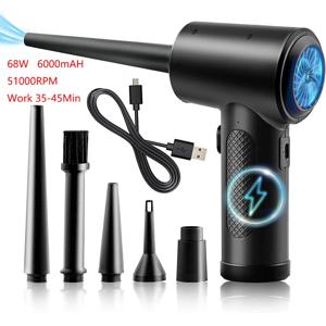 컴퓨터 키보드 용 압축 공기 먼지 떨이 PC 자동차 청소 51000 RPM USB 충전 휴대용 전기 먼지 제거 무선 공기 송풍기